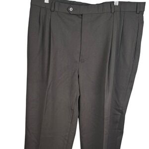 Brooks Brothers 346 Mens Black 100% Wool Pleated Cuffed Dress Pants W38 L30